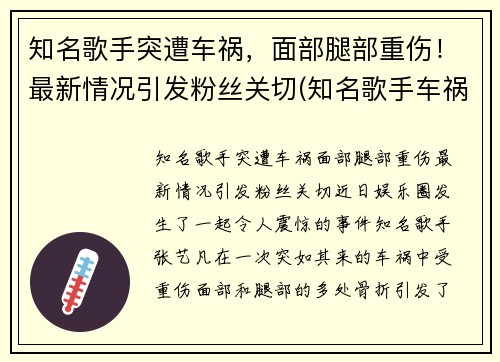 知名歌手突遭车祸，面部腿部重伤！最新情况引发粉丝关切(知名歌手车祸致人死亡)