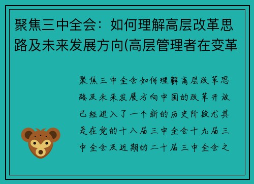 聚焦三中全会：如何理解高层改革思路及未来发展方向(高层管理者在变革中的作用)